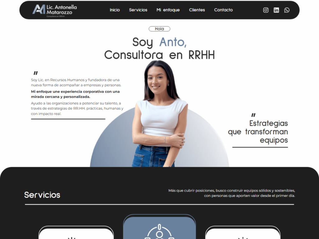 Diseño web para la consultora Antonella Matarozzo.